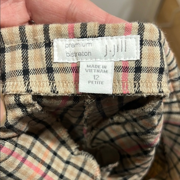 J jill bistretch plaid cotton blend pants size 12p - Picture 5 of 6